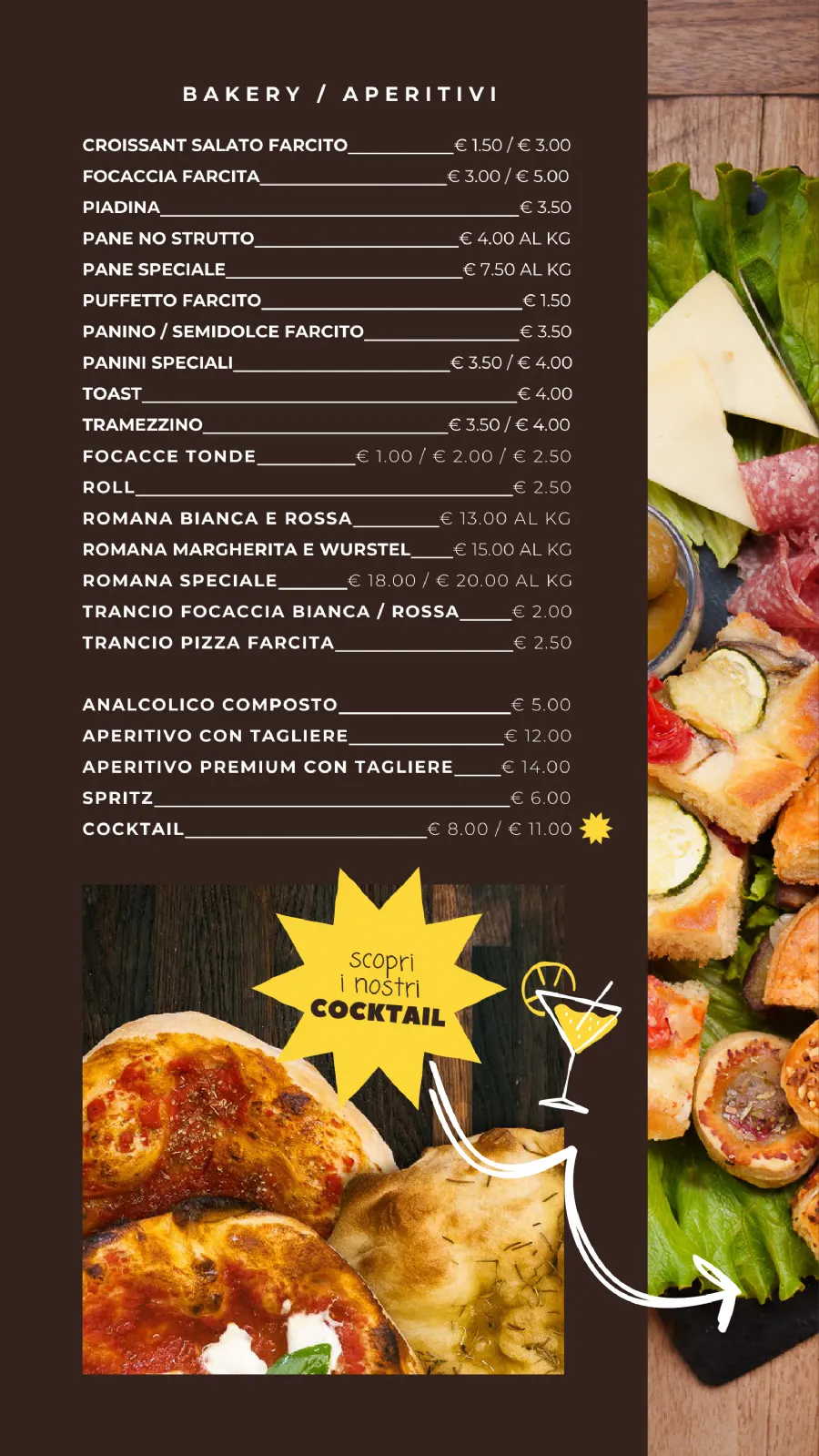 Listino online : MENU L' ARTE DEL CROISSANT BOUTIQUE - BAR BISTROT